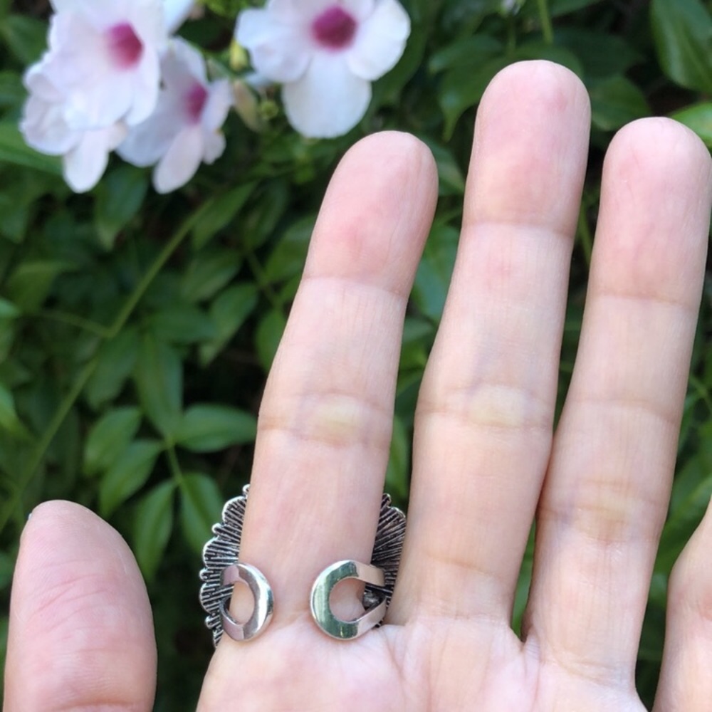 Cream + Turquoise Boho Flower Statement Ring - image 7